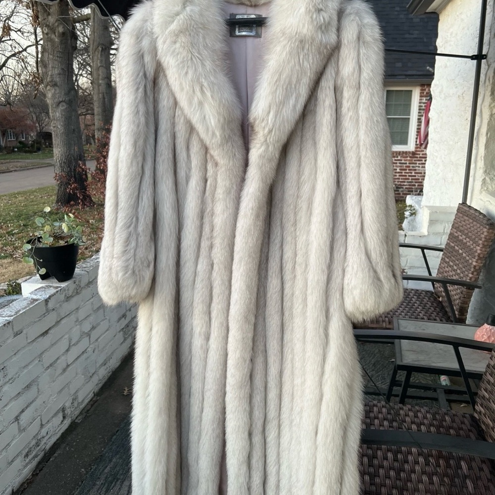 Saga Furs Long Ivory Mink Coat